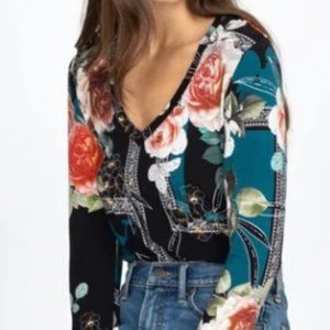 Johnny Was Rosabel Favorite L/S V-Neck Tee NWT